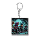 momonekokoのROCKな恐竜 Acrylic Key Chain