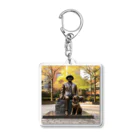 AQUAMETAVERSEの人と犬の銅像　なでしこ1478 Acrylic Key Chain