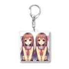 seigi2oo2の愛らしい可愛い双子の姉妹 Acrylic Key Chain