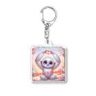 dreamy-designのLOVE&PEACE　シロテナガザルくん Acrylic Key Chain