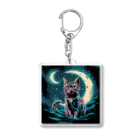 猫XショップX猫の月下の猫クン Acrylic Key Chain