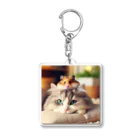 Cartoonの猫とハムスター仲良し Acrylic Key Chain