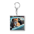 Kobayashi Kayoのドライブ中の猫 Acrylic Key Chain