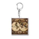 Steampunk Creations屋のスチームパンク世界地図 Acrylic Key Chain