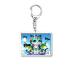 ドラにゃん🐾のグリーンドラニャン  Acrylic Key Chain