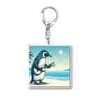 Green__teaのPenguinとウクレレ Acrylic Key Chain