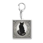 動物デザイングッズの黒猫 Acrylic Key Chain