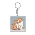 Yu-pirateの親子猫 Acrylic Key Chain