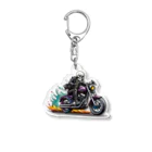 shime_savaのベタなスカルライダー Acrylic Key Chain