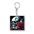 kazeou（風王）の死神と薔薇（四角）AI生成 Acrylic Key Chain