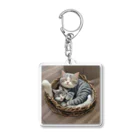 恥ずかしがり屋のねこショップのcute cat sleeping Acrylic Key Chain