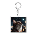 AI Design Labの星を見る猫 Acrylic Key Chain