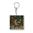 人魚堂の宝石を眺める人魚のアクリルキーホルダー Acrylic key ring of a mermaid gazing at jewels Acrylic Key Chain