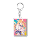 no_mi_Ke08のカラフルな猫耳の女の子のキャラクター Acrylic Key Chain