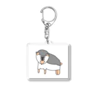 たぬきのアトリエの怒りのはりねずみ Acrylic Key Chain