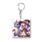 ピクセルパレットのドラゴンと可愛い女の子3 Acrylic Key Chain