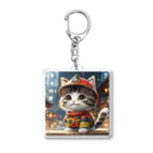 ねこねこねこんの猫が消防士 Acrylic Key Chain