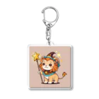 ganeshaの魔法の杖を持ったかわいいライオン Acrylic Key Chain