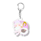 竜胆の花畑の12星座の牡羊くん① Acrylic Key Chain