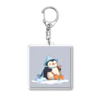 ganeshaのかわいいペンギンとおもちゃのシャベル Acrylic Key Chain