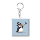 ganeshaのおもちゃの望遠鏡でかわいいペンギンに会おう Acrylic Key Chain