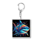 momoart8888の宇宙を泳ぐサメ君🦈💫🌠 Acrylic Key Chain