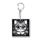 Tomo,s SHOPのネコのミミコ Acrylic Key Chain