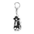 モノクロ美少女の悲しみ美少女モノクロ Acrylic Key Chain