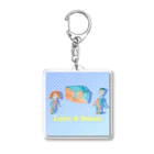 Tamon-TamonのLove & Peace ブルードット Acrylic Key Chain