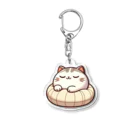 @猫グッズ製作所のかわいい猫の眠りまる Acrylic Key Chain