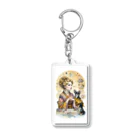 RoseTarot888Shopの着物女性とチワワ Acrylic Key Chain