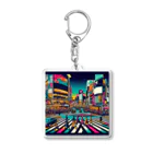 テクノ浮世絵の新旧交差点 - 渋谷スクランブル Acrylic Key Chain