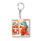 onochan0212の鮭コスプレのキツネ Acrylic Key Chain