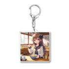 SWQAのうどんを食べるjk Acrylic Key Chain