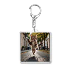 たそがれ！動物村の猫った驚いた Acrylic Key Chain