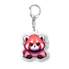 🐾風太🐾のピンクシャツ賛成レッサーパンダ Acrylic Key Chain