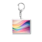 InkCraftsの虹色に輝く波の抽象的なデザイン Acrylic Key Chain