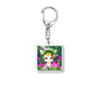 ねこ達と一緒の南国で癒やされるねこちゃん Acrylic Key Chain