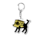QROOVYの黒猫　ダンボールが大好き　pat03 Acrylic Key Chain