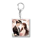こいびとみち【恋愛♡婚活クリニック】のカップルが仲睦まじく桜が舞う中、まるで韓国漫画から飛び出したかのような美男美女 Acrylic Key Chain
