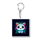 キャピキャピのネオン系の可愛い猫 Acrylic Key Chain