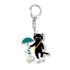 QROOVYの雨の日の黒猫くん アクリルキーホルダー