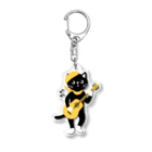 QROOVYのギター弾きの黒猫くん　pat01 アクリルキーホルダー