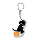 QROOVYの黒猫くん　考える猫　pat01 Acrylic Key Chain