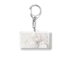 as -AIイラスト- の白い猫と微笑み Acrylic Key Chain