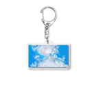 as -AIイラスト- の白い花と青い空 Acrylic Key Chain