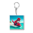 DINO-studioのジェットスキーを楽しむ赤ティラノ Acrylic Key Chain