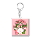 SHOP 琥珀糖のまみのおはなちゃんピンク Acrylic Key Chain