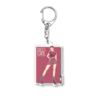 はり@カラーパレットイラストのRED GIRL Acrylic Key Chain