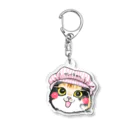 shop あこ猫犬屋のピンク帽のみかんちゃん Acrylic Key Chain